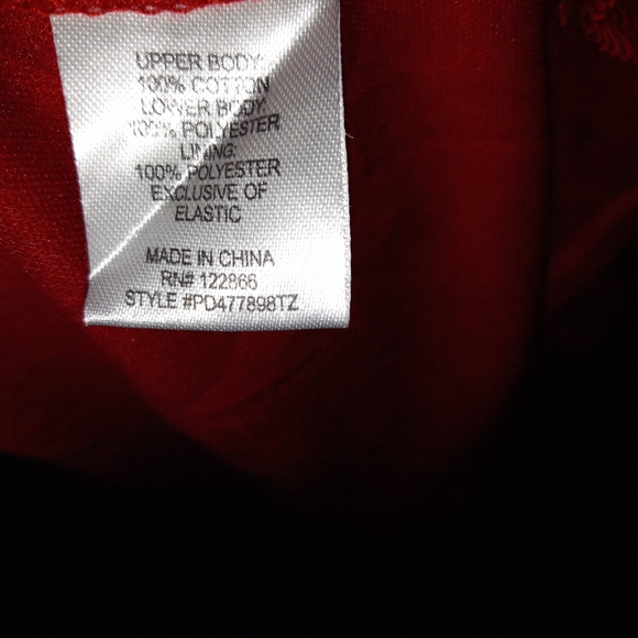 Lilt Girls Plus 3/4 Roll Sleeve Denim Red Gold Glitter Mesh Dress Size XXL(20.5) - Picture 9 of 10